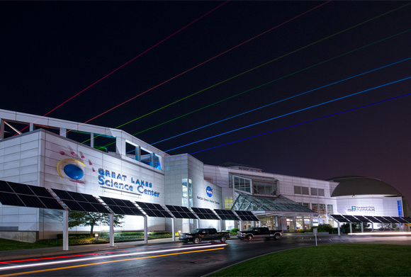 Lasers over the Great Lakes Science Center