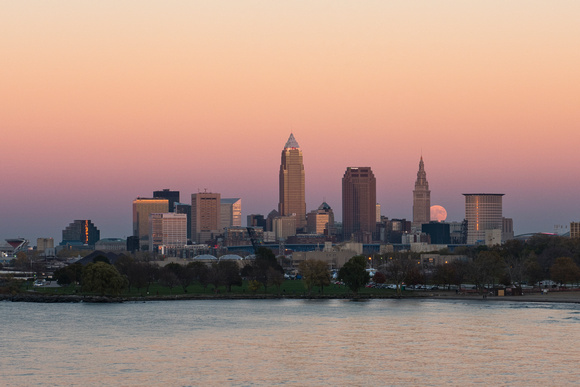 Cleveland, Ohio and a Super Moonrise